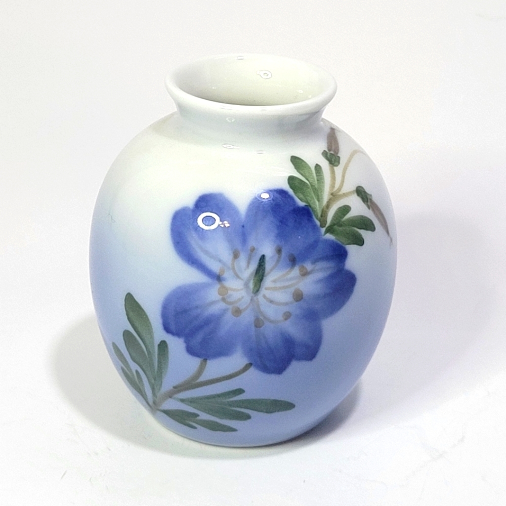 Royal Copenhagen Bud Vase Small Miniature Blue Flower 2800 1259 Signed Vtg